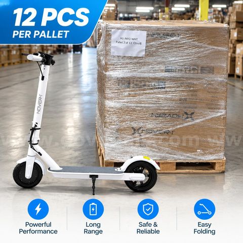 (CA) Local Pick-Up Only Lot of 12 Hover-1 White Foldable Electric Kick Scooter with Long Range Battery (H1-JNY2-WHT)