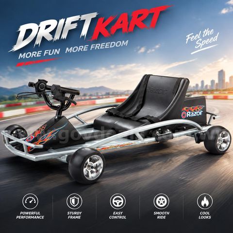 (CA) SHIPPING AVAILABLE Ground Force Electric Go-Kart 24V Ride-On Scooter (Ground Force)