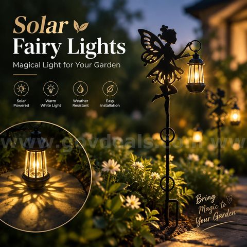 SHIPPING AVAILABLE Lot of 5 Solar Fairy Garden Lights Outdoor Decorative Warm White Lawn Lanterns (B2-03)