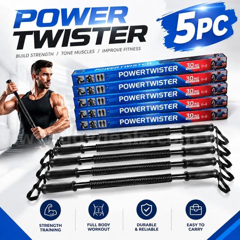 SHIPPING AVAILABLE 5pcs Heavy Duty 110lb Power Twister Bar Set Upper Body Workout(B1-06)