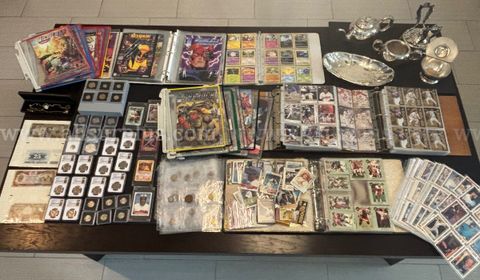 Mixed Collectibles Lot – Gold, Coins, Currency, Sterling, Comic Books, Baseball Cards, Trading Cards