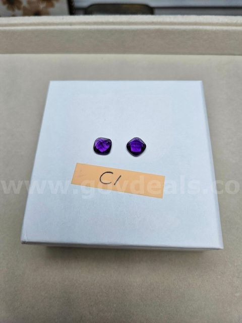 Natural Brazil Cushion Cut AAA Amethyst (Matched Pair) - 6.5 Total Carats