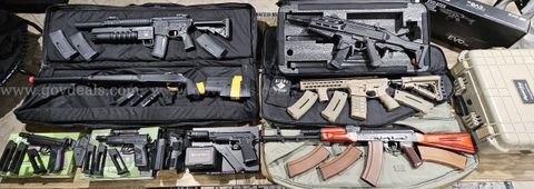 Large Lot of Premium Airsoft Gun & Tactical Gear Collection – 8 Guns - Full rigs and gear