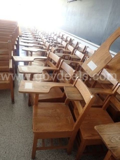 Solid Hardwood Student Desk/Chair Combos (Qty. 56)