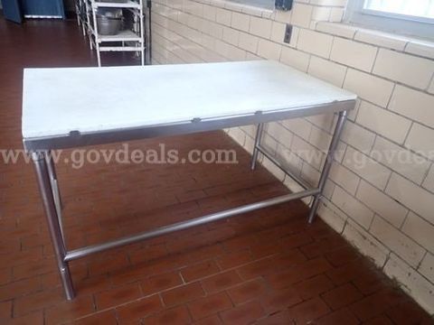 Stainless Steel Table w/ Cutting Board Top - 6 Ft. Long