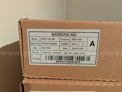 Samsung SDI Lithium-ion rechargeable battery Cells INR21700-40T - 7 Boxes