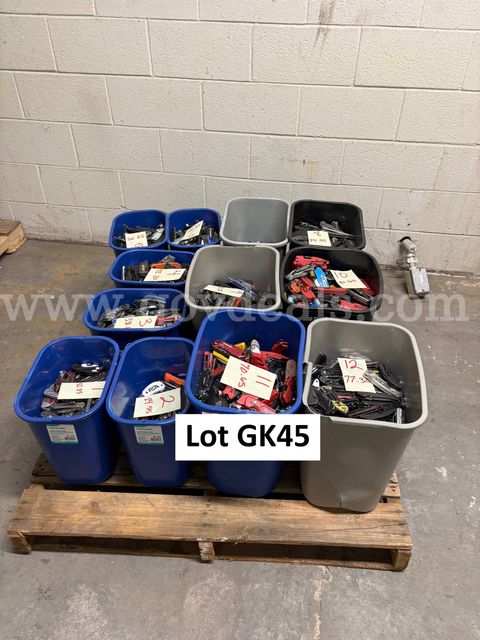 Lot GK45 (12) Bins of Misc. Knives and Folding Box Cutters