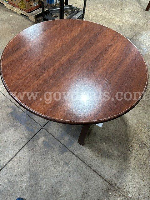 Round wooden table