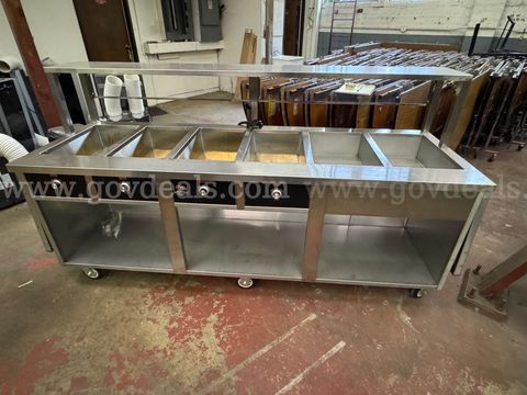 FWE Mobile Tray Line Hot Food Serving Counter