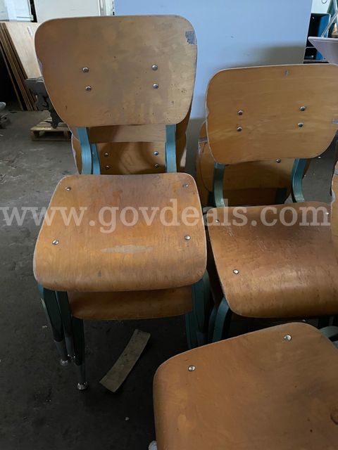Vintage Metal & Wood Student Chairs