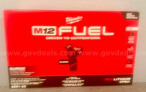 Milwaukee M12 FUEL Surge Cordless 1/4in. Hex Hydraulic Driver Kit, 2 Batteries,Charger,Bag