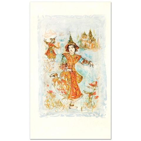 Edna Hibel (1917-2014), "Thai Dancers" Limited Edition Fine Art
