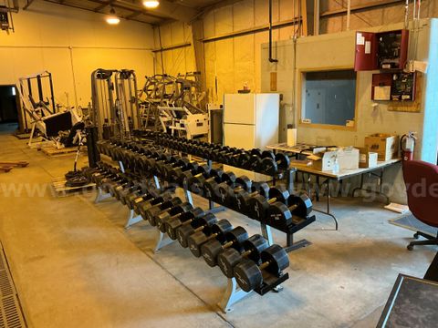 Full Iron Grip Hex Dumbbell Set with Multi‑Tier Rack (5-100lbs)