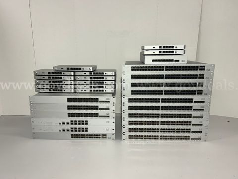 Lot of 30 Cisco Meraki Gigabit Ethernet Switches and Wireless Network Security Appliances