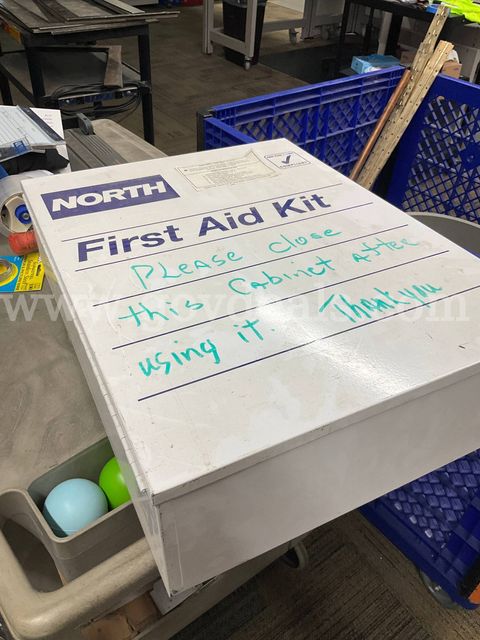 North Heavy-Duty Wall Mount Metal First Aid Station Cabinet - Empty Shop Supply Box