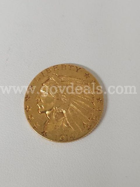1914 U.S. 2 1/2 Dollar Indian Gold Coin, Investors Look. NO RESERVE!!!