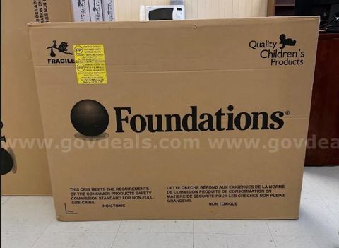 Foundations - Compact Folding Metal Crib - New In Box