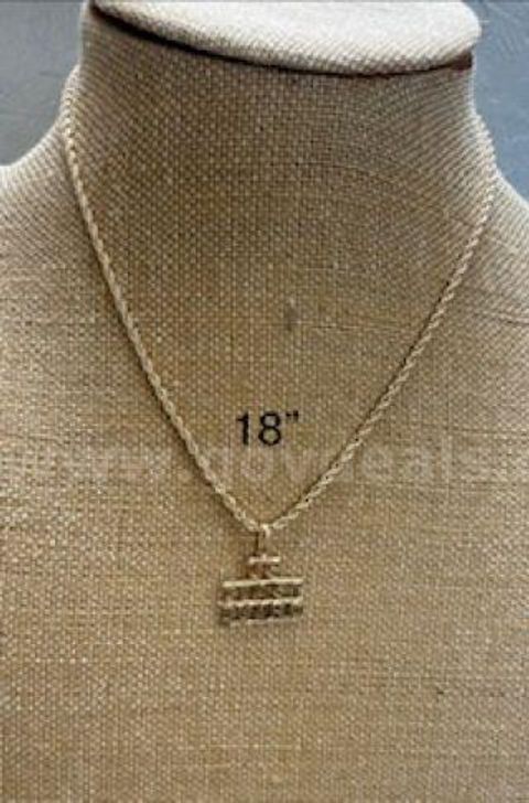 Beautiful, 2MM, 18", Rope Chain Necklace, W/ "US Coast Guard Pendant" 24K Real Gold Filled