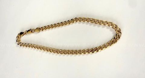 Beautiful, Ladies, 10 Inch, Cuban Link Ankle Bracelet, Real 24k Gold Plated