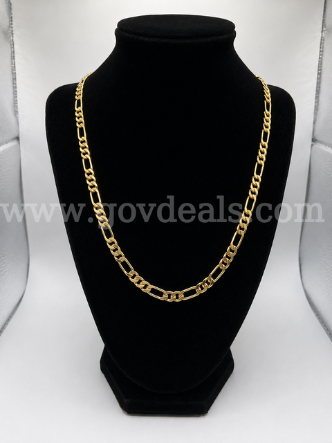Beautiful, 24 Inch, The Classic Figaro Necklace. 24k Real Gold Plated.