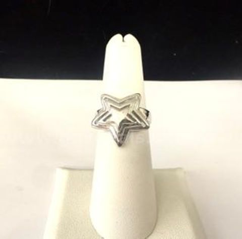 Rhodium Clad, Size 6 Star Ring