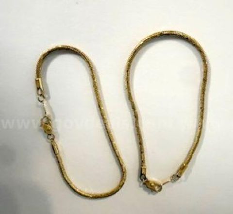(2) 7”, Stunning, Ladies, 24k Gold Filled, Snake Bracelets