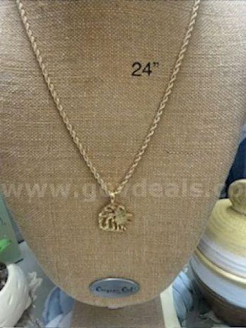 4MM, 24 Inch, Real 24k Gold Filled, Diamond Cut Rope Chain W/Diamond Cut Lionhead Pendant