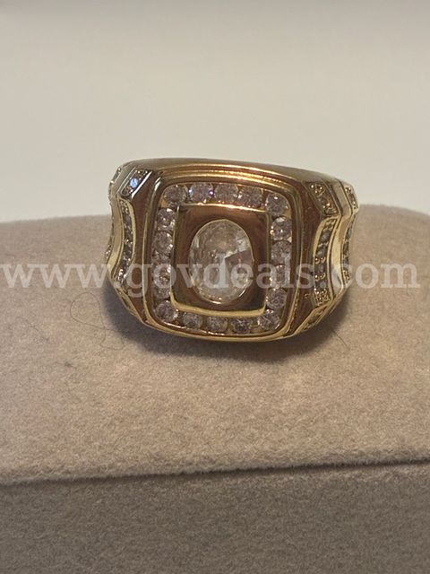 Size 9 1/2 Men’s CZ Ring. 24K Real Gold Plated