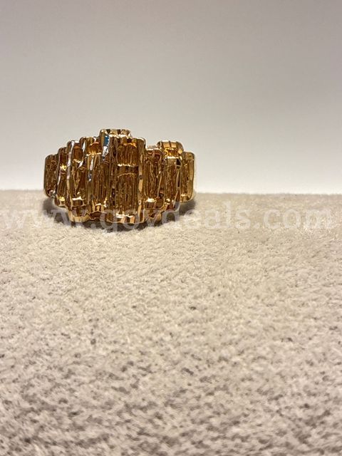 Attractive, 24k Gold, Size 12 Men’s Ribbed Barrel Ring Read ⬇️