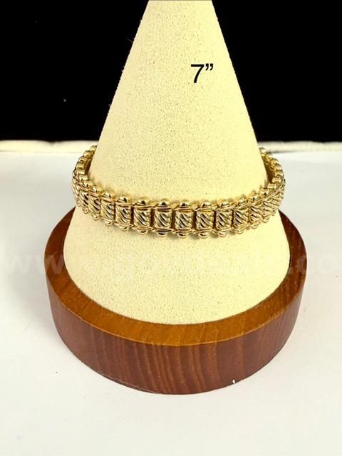 Beautiful, 7 Inch, Beaded, Diamond Cut ID Bracelet, Real 24k Gold Filled