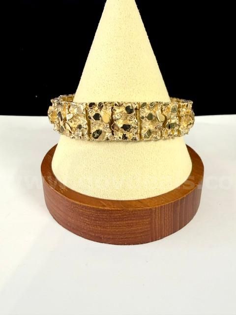 Beautiful, 1/2" Wide, 8", Real 24k Gold Filled, Nugget Bracelet