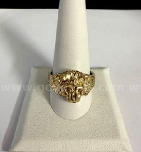 Men's, Size 12, Lion Head Ring, Real 24k Gold Filled