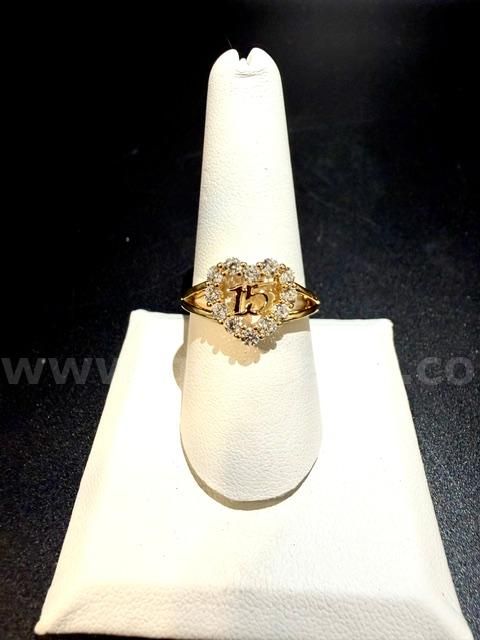 Stunning, Ladies, Real 24k Gold Filled, Size 9, CZ, Quinceanera Ring