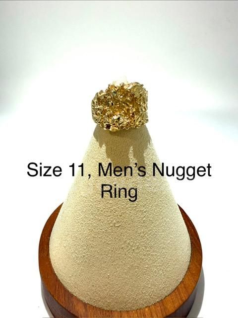 Gorgeous, Men's, Real 24k Gold Filled, Size 11, Nugget Ring