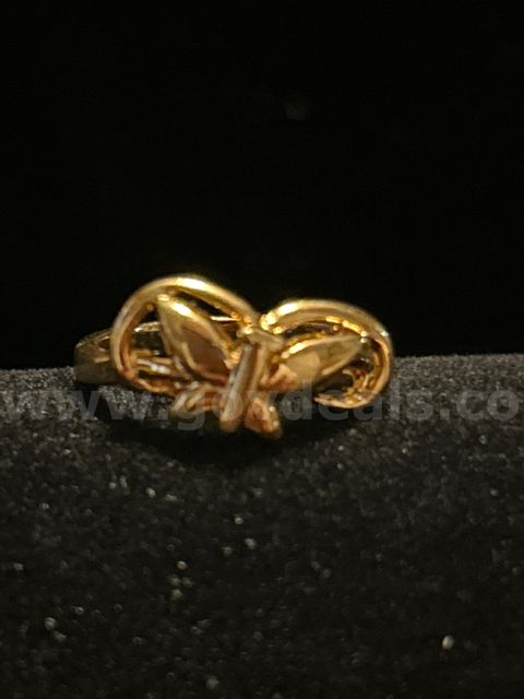 Size 4.25, Butterfly Ring 24K Real Gold Filled.