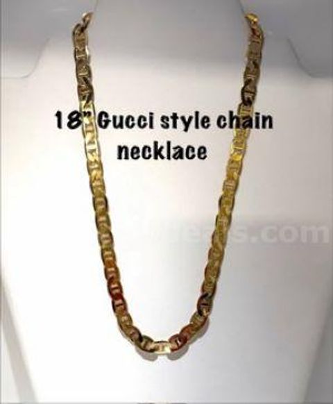 Beautiful, 18 Inch, Real 24k Gold Filled, Gucci Style Chain Necklace
