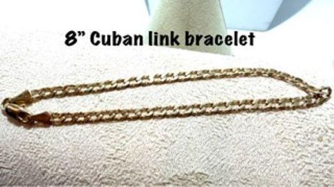Beautiful, Real 24k Gold Filled, 8”, Cuban Link Bracelet