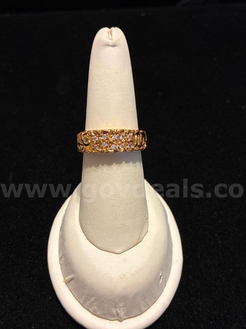Size 8.5, Men’s, Nugget Pavé CZ Cluster Statement Ring, 24k Real Gold Filled.