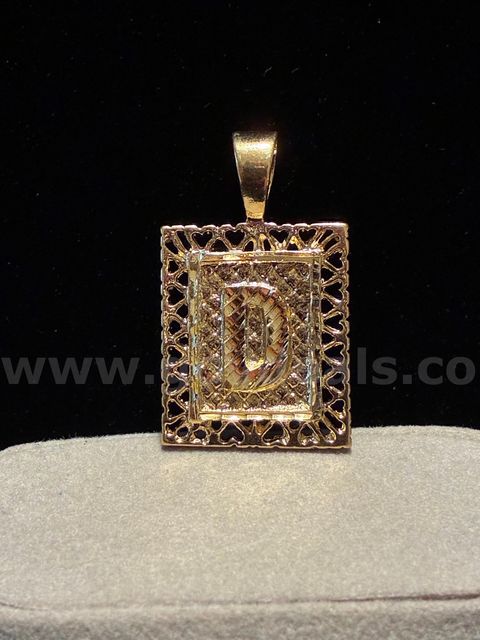 Beautiful, Diamond-Cut Monogram Letter “D”Pendant, 24K Real Gold Filled.