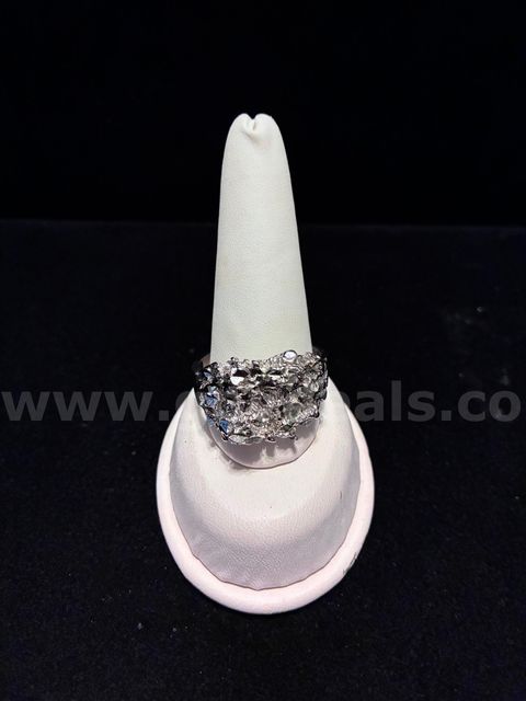 Gorgeous, Men’s, Size 16, Rhodium Clad (Silver), Nugget, Diamond Cut Ring.