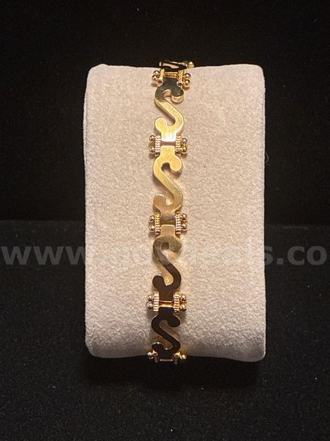 Beautiful, 7 1/4 Inch, 24k Gold Filled, Greek Revival Bracelet