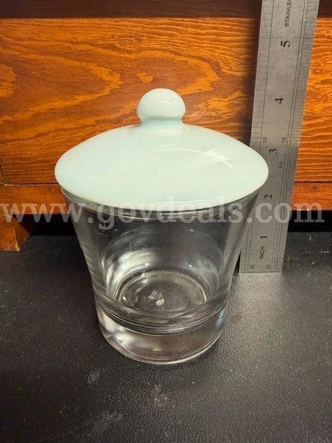 Vintage Clear Glass Storage Jar W/Lid