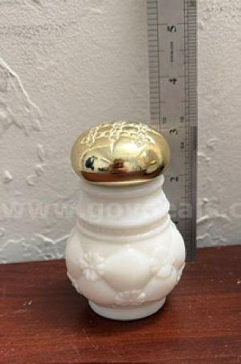 Vintage Avon Moonwind Powder Sachet White, Collectible Milk Glass Shaker