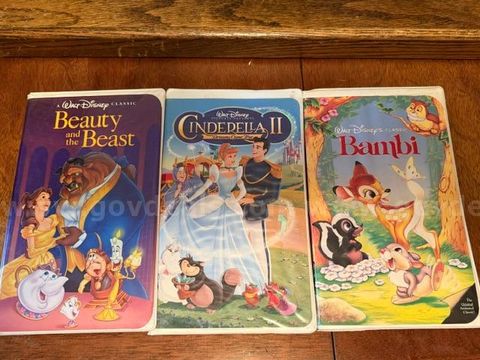 (3) Vintage, Classic Walt Disney VHS Tapes (See Photos)