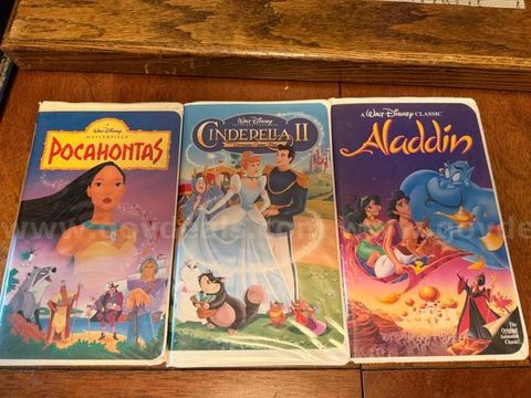 (3) Vintage, Classic Walt Disney VHS Tapes (See Photos)