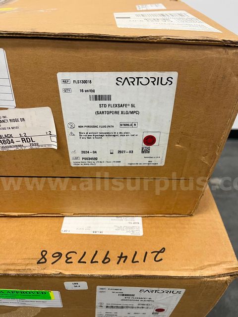 Sartorius FlexSafe Bags, 5L 4 Cases (16/case); exp 2027-03