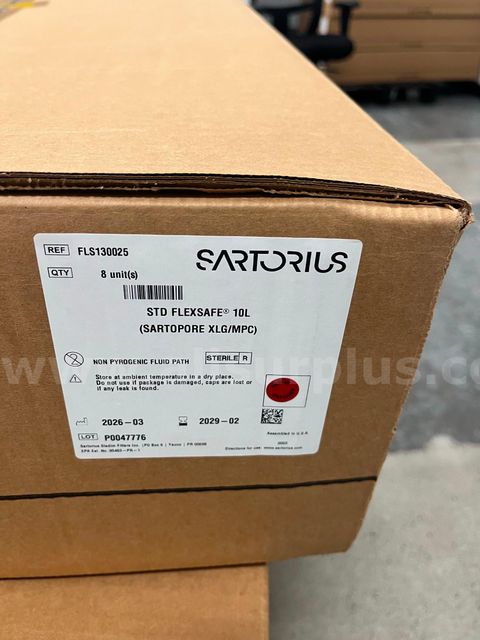 Sartorius FlexSafe Bags, 10L 3 Cases (8/case); exp 2029-02