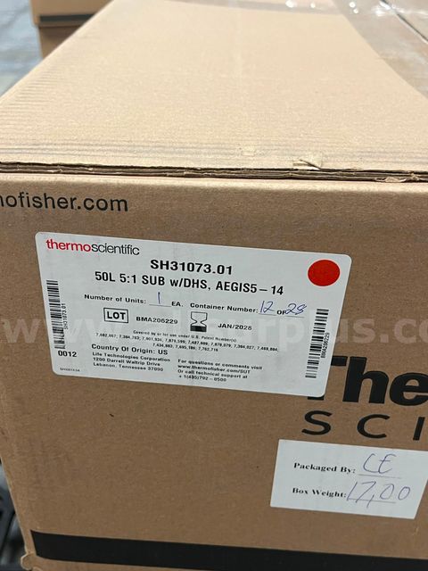 ThermoFisher Scientific HyPerforma 50L 5:1 SUB w/DHS 3 cases (1/case) exp 2028-01