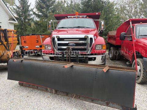2012 Ford F-650 Plow Truck, Cummins Diesel, with Henderson Salt Spreader and 10 ft. Western Plow
