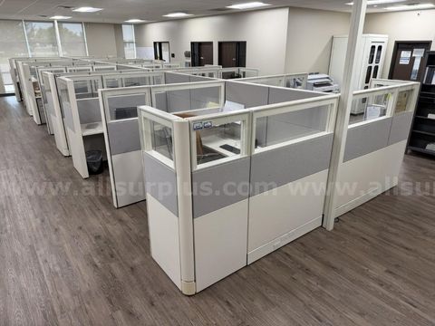 Office Cubicles wit Office Chairs, Phones, Electronics and Contents, 1 Lot